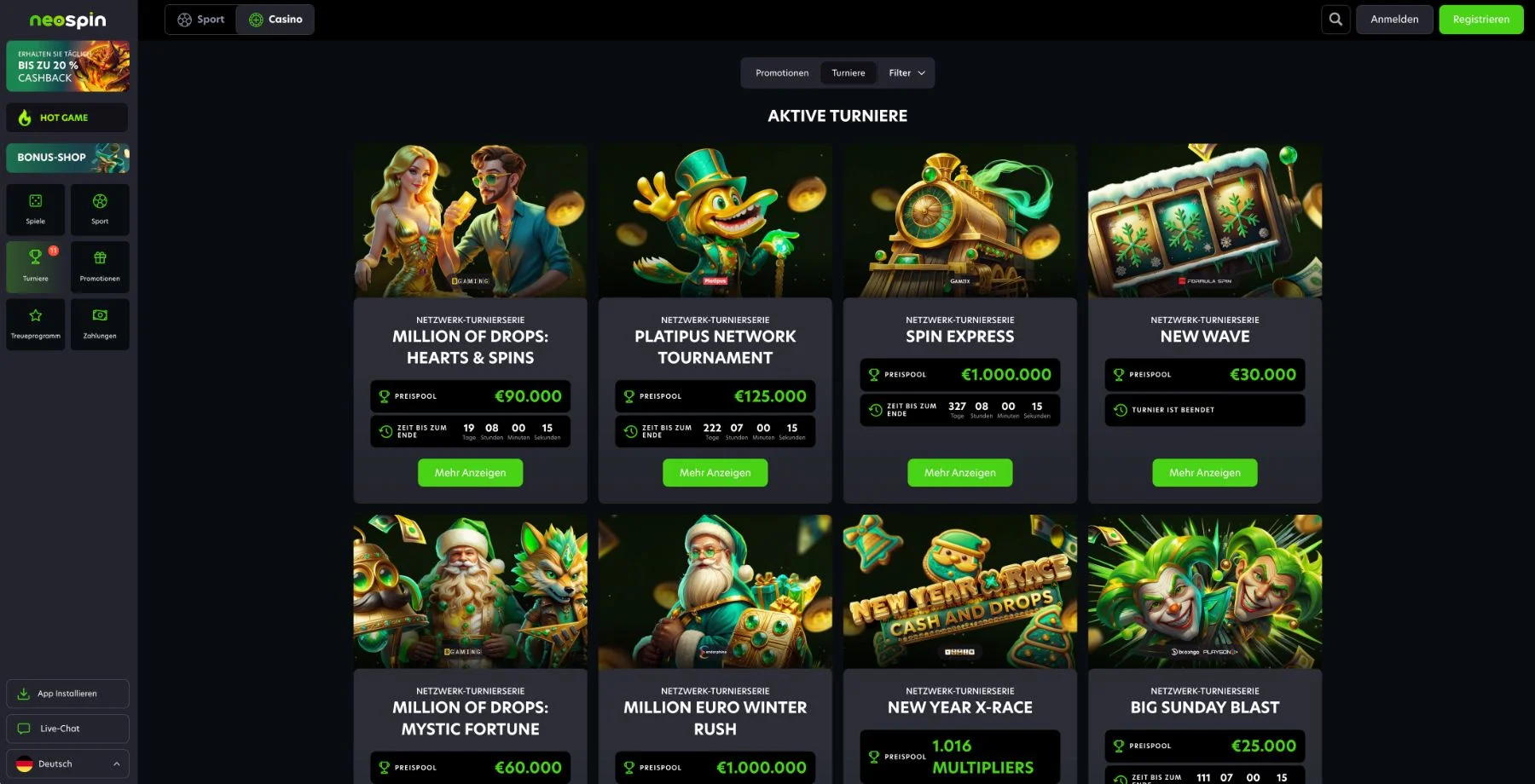 Neospin Casino Turniere